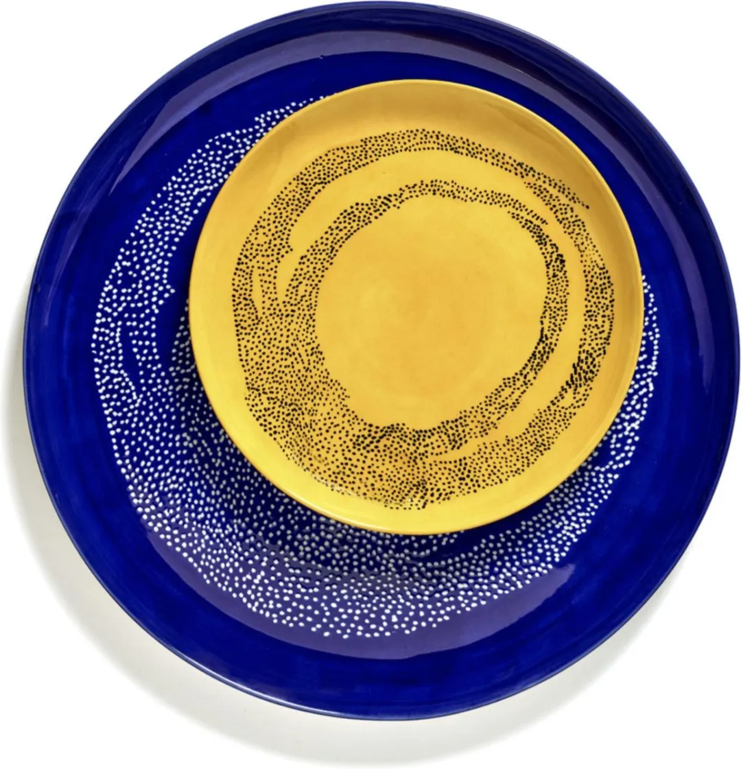 Serax Ottolenghi Feast Bord M - Geel/Zwart - Ø22cm - 2 Stuks