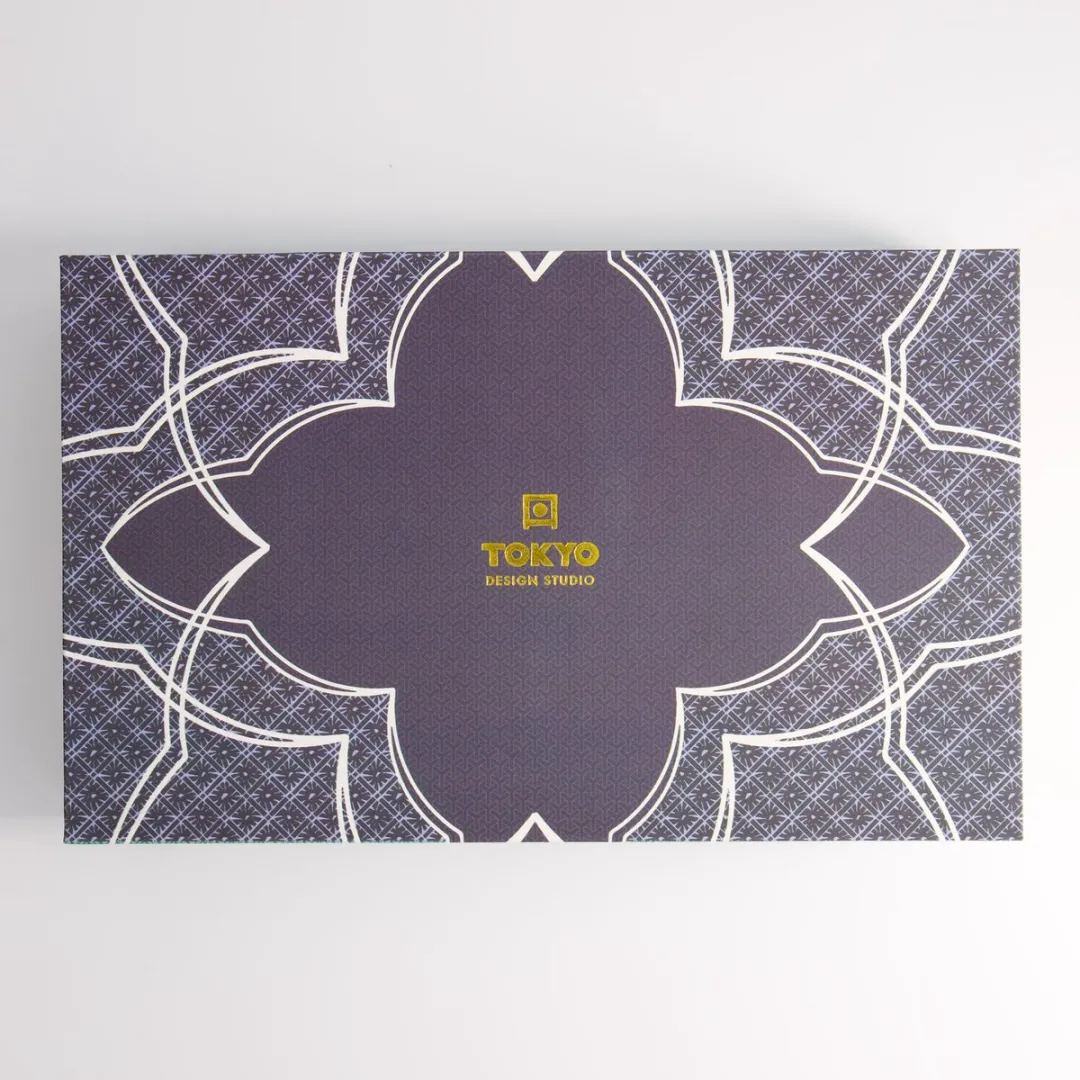 Tokyo Design Studio Lily Flower Porseleinen Kommen 550ml - 2-delig - Paars/Blauw/Wit
