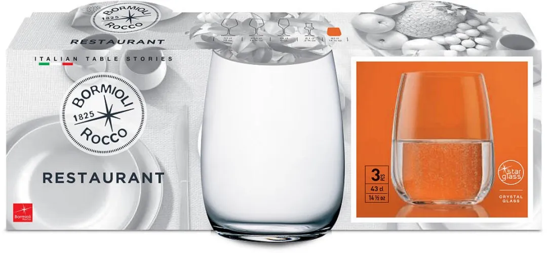 Bormioli Rocco Waterglas Grijs - 43cl - Set van 3
