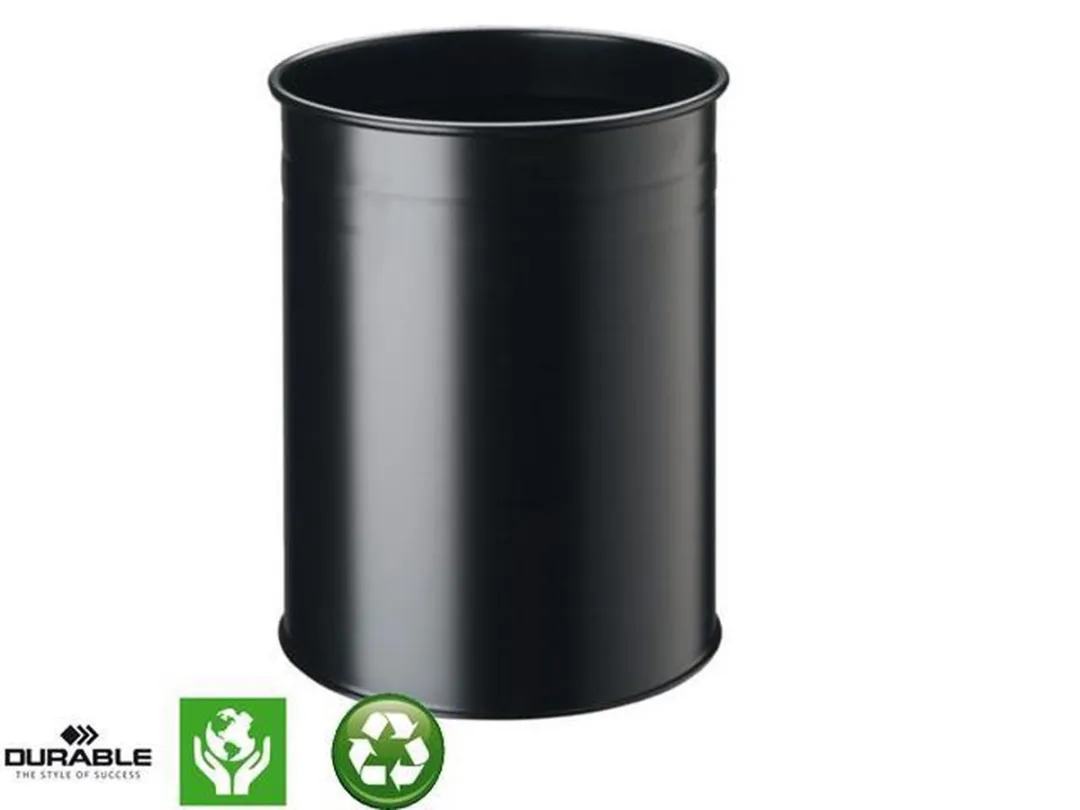 Papierbak Durable 15 liter Rond Zwart
