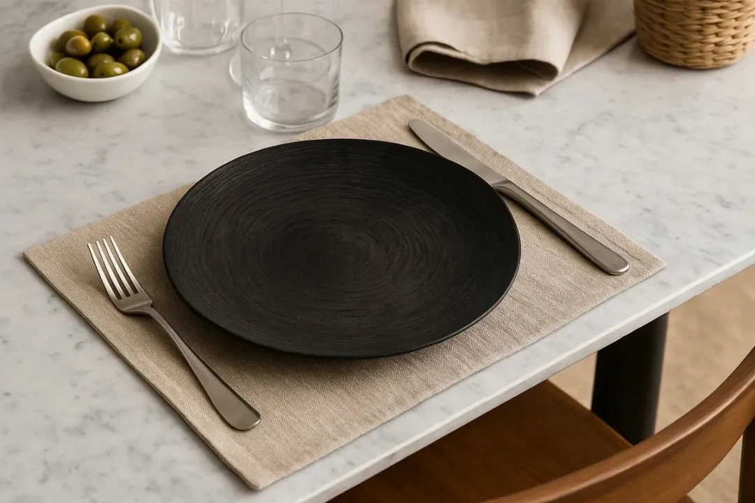 Cosy&Trendy Dinerborden Merio Zwart Ø27cm - 6 Stuks - afbeelding 2 van 4