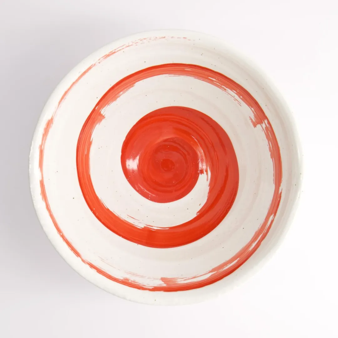Tokyo Design Studio Ramenbowl Maru White - 650ml - Wit/Rood