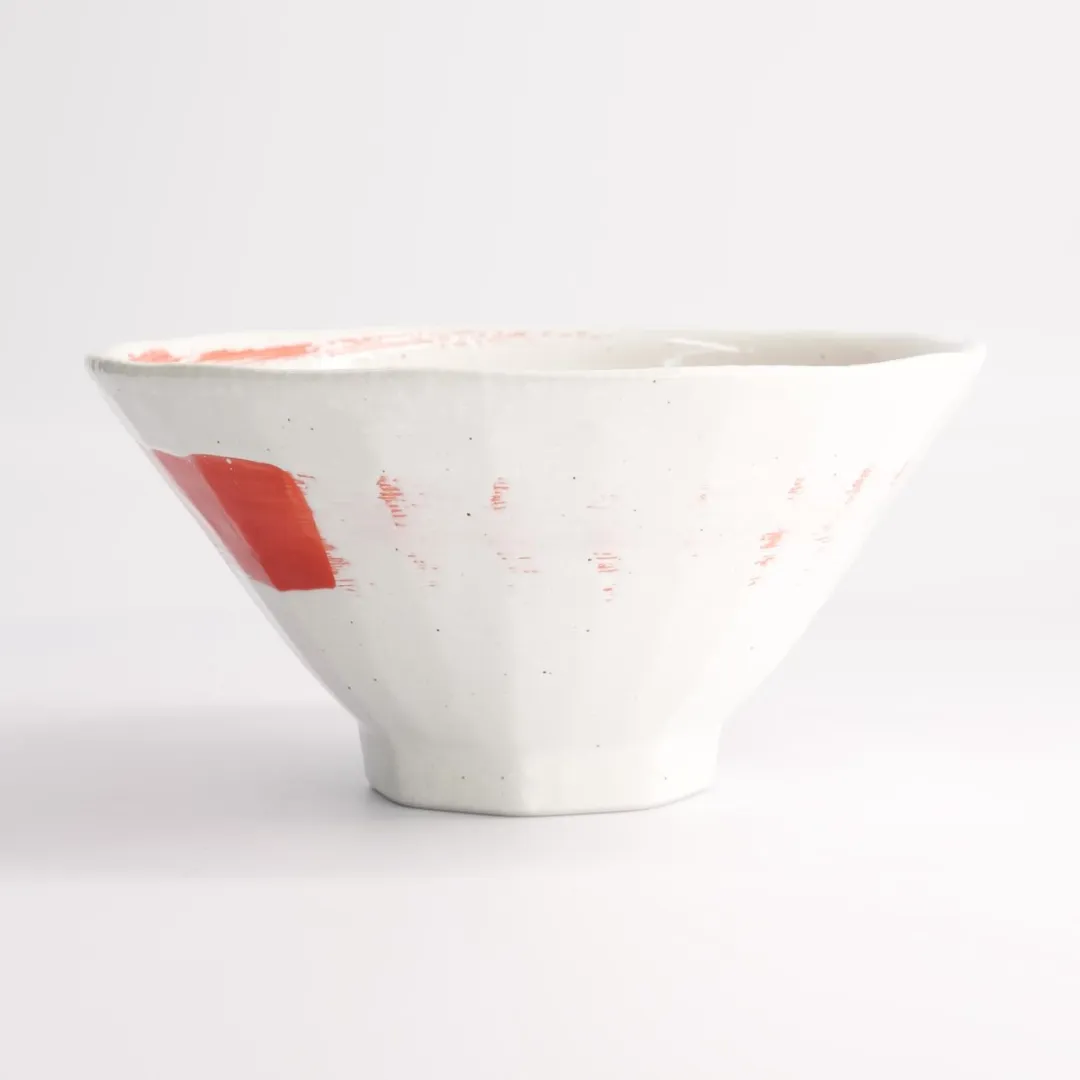Tokyo Design Studio Ramenbowl Maru White - 650ml - Wit/Rood
