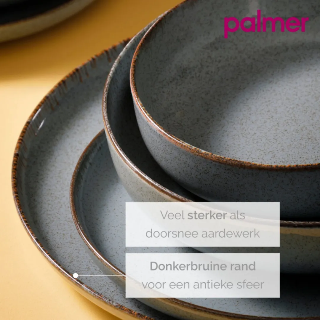 Palmer Antigo Bordenset 2 Stuks - ø19cm - Blauw/Grijs