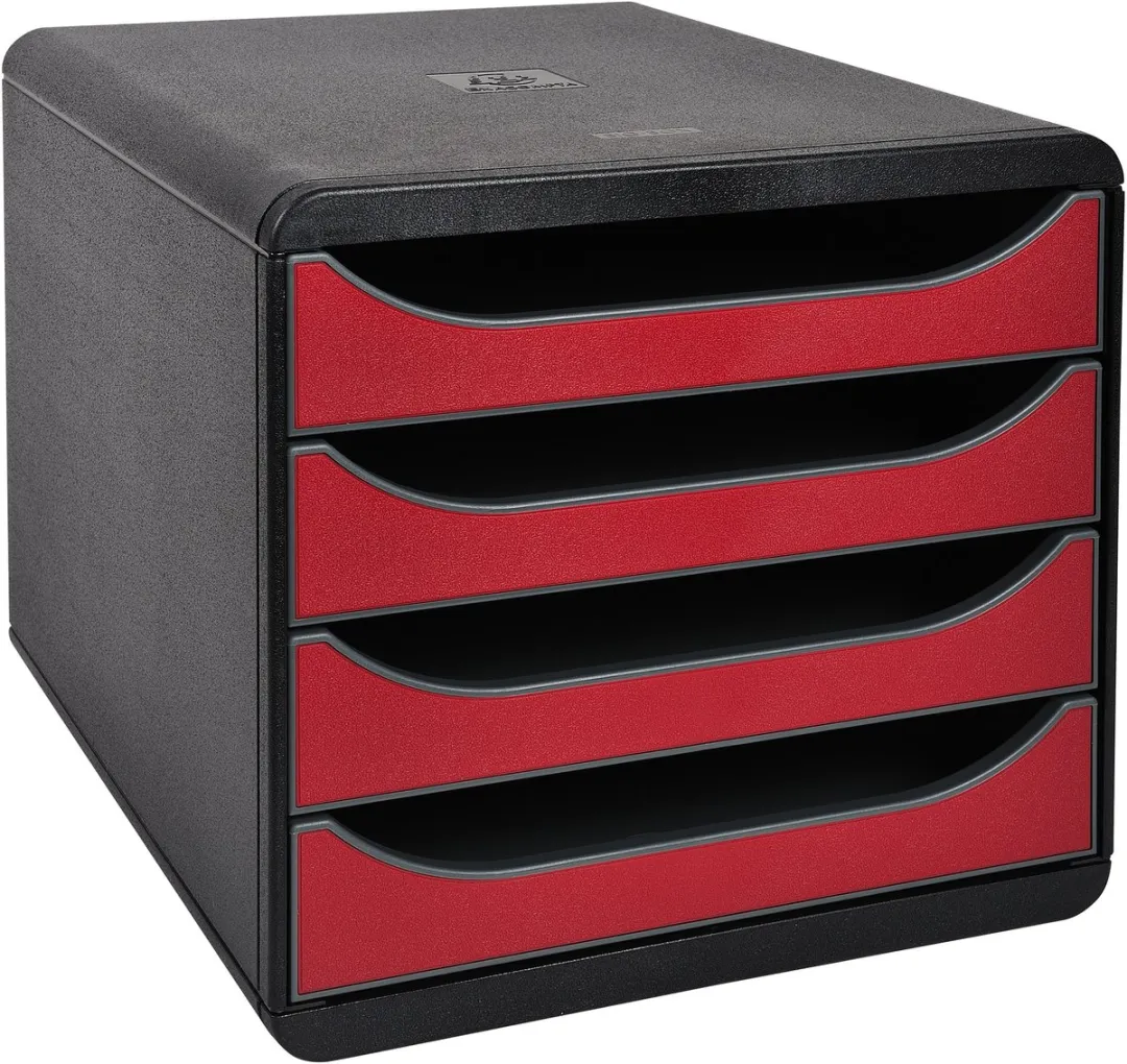 Exacompta Ladenbox BIG-BOX 310718D - 4 Vakken - Karmijnrood - afbeelding 6 van 6