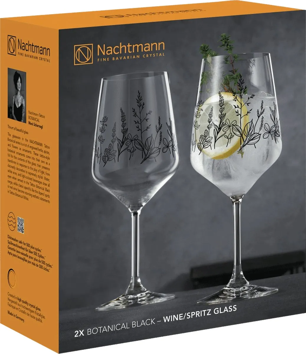 Nachtmann Tattoo Cocktailglas 63 Cl Botanical Zwart - 2 Stuks