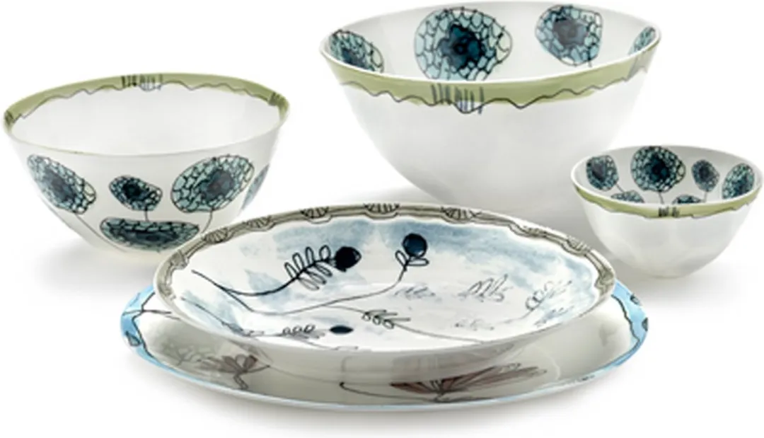 Serax MARNI Midnightflowers Diepe Bord 26cm - 2 Stuks