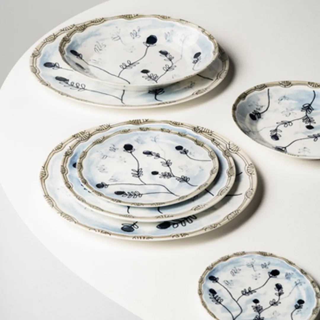 Serax MARNI Midnightflowers Diepe Bord 26cm - 2 Stuks