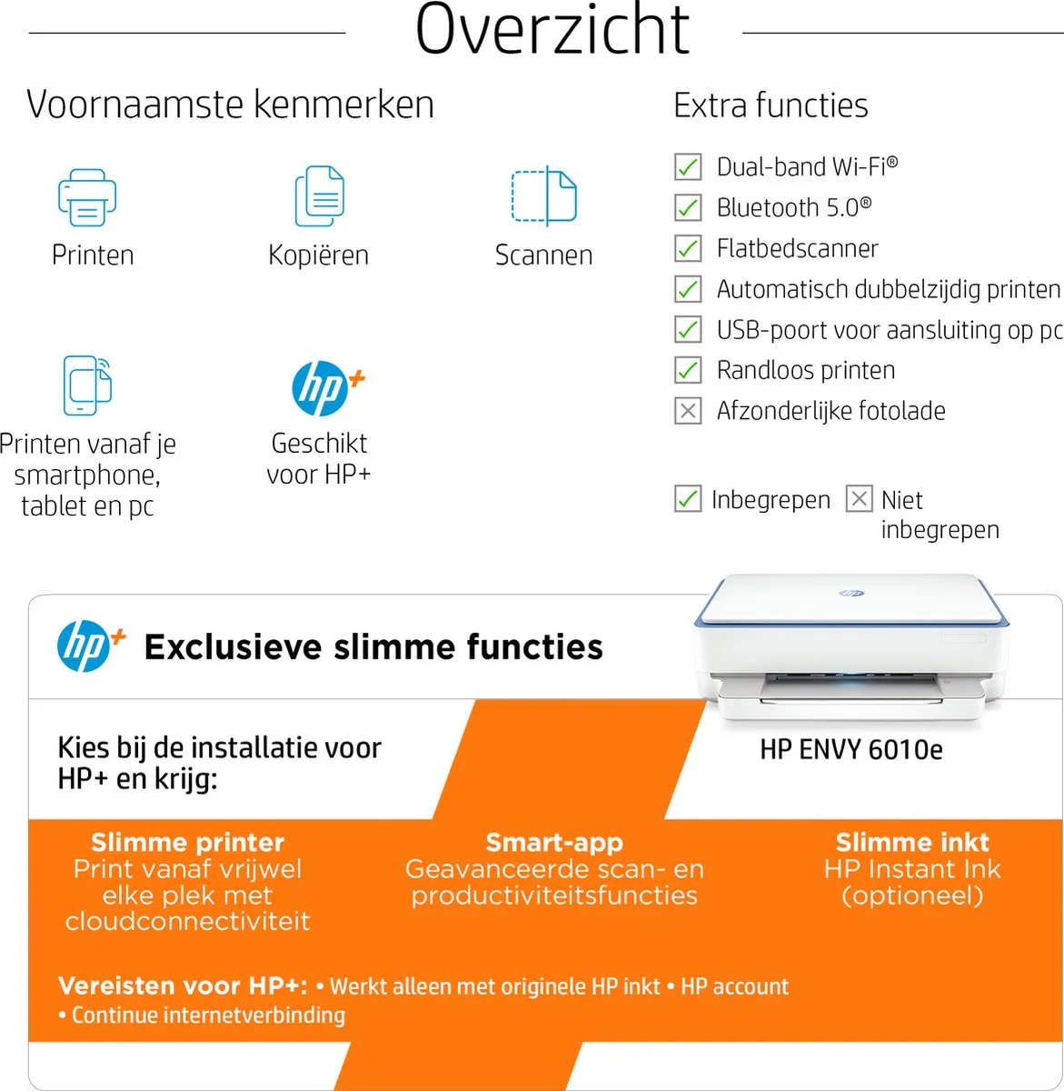 HP ENVY 6010e Multifunctionele Printer 2K4U9B#629 - Wit - afbeelding 6 van 6