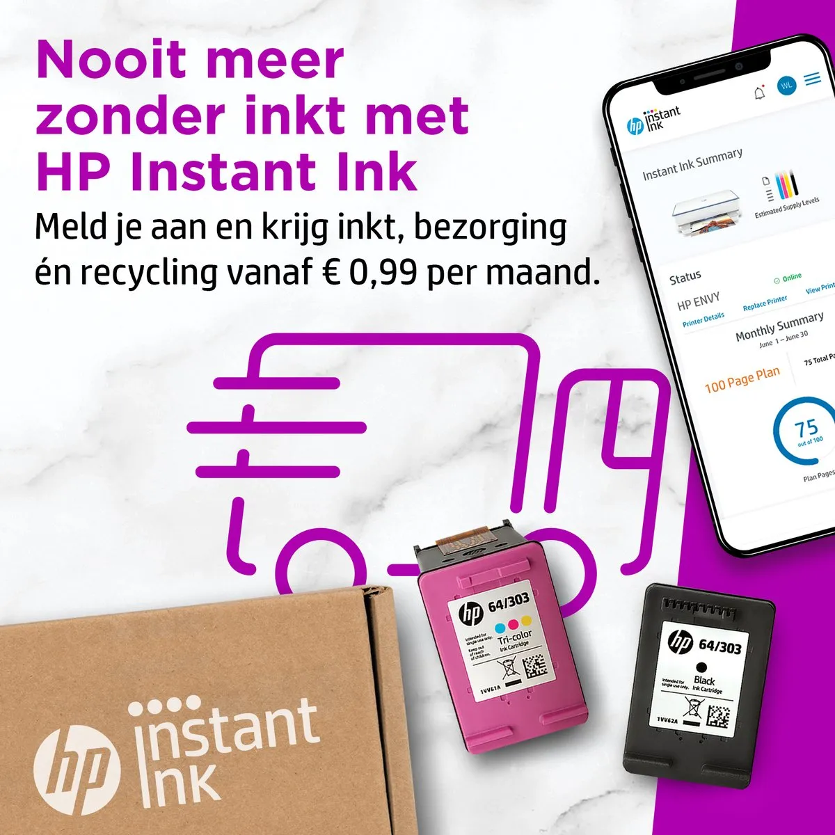 HP ENVY 6010e Multifunctionele Printer 2K4U9B#629 - Wit