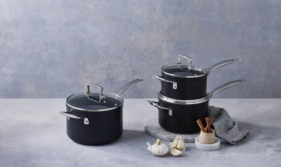 Le Creuset Les Forgées Pannenset 3-delig - Antiaanbak - Zwart - afbeelding 6 van 6