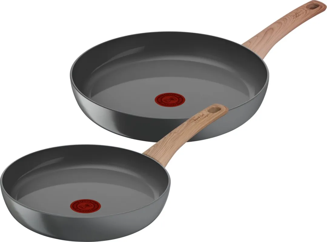 Tefal Keramische Renew Koekenpannen 2-delig 24+28cm - Grijs