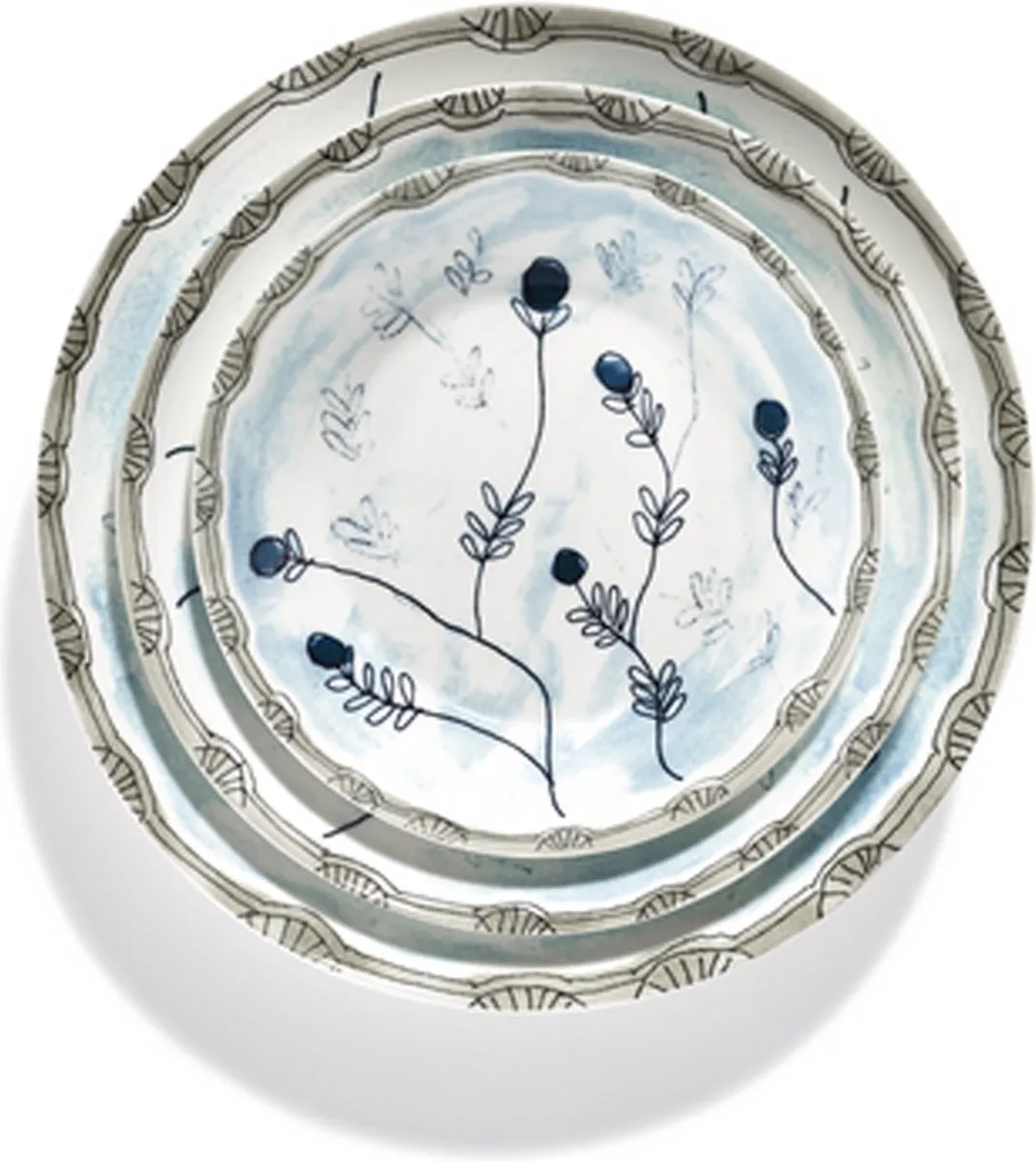 Serax Marni Midnightflowers Lage Kom Mirtillo Tea 18cm - 2 Stuks