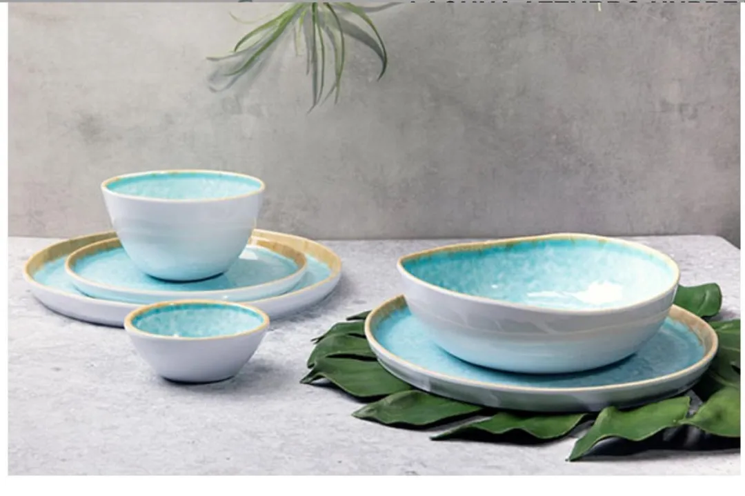 Cosy&Trendy Laguna Azzurro Schaal 10,5x9x4cm - Blauw/Wit