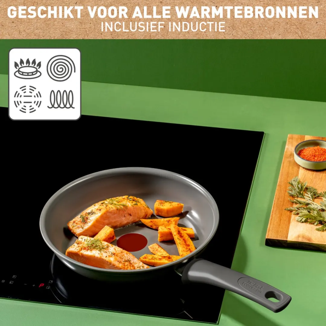 Tefal Renewal Keramische Koekenpan 24cm - Grijs