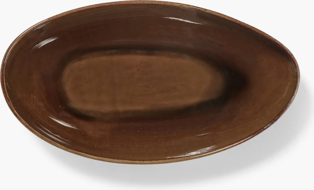 Serax Uncharted Out of Lines Ovale Dienschaal 36x17cm - Ocher