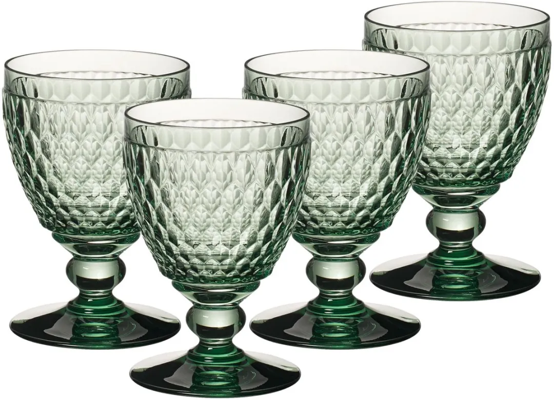 Villeroy & Boch Boston Waterglas Op Voet - Groen - 4 Stuks