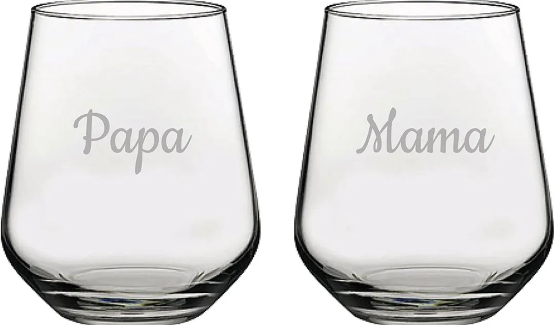 Pasabahce Gegraveerd Drinkglas Mama & Papa 42,5cl
