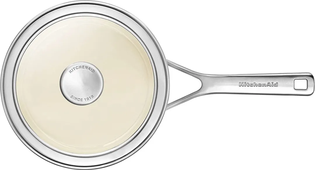 KitchenAid Steel Core Roestvrijstalen Pan 20cm 2,4L - Amandelwit