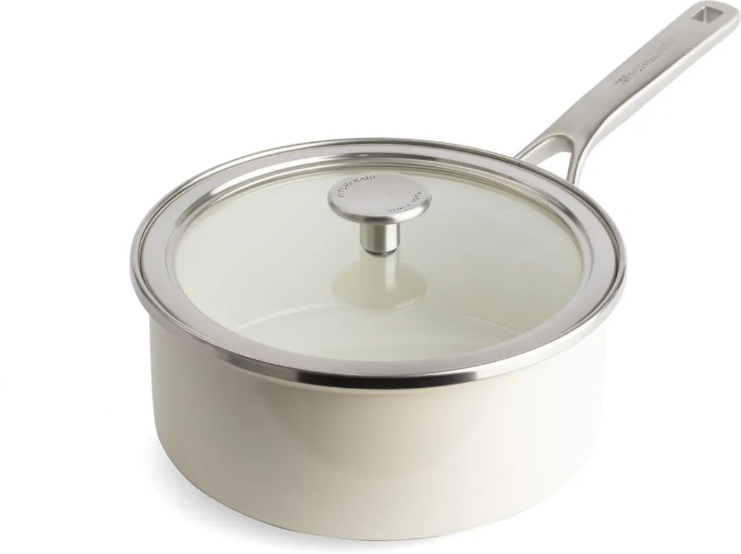 KitchenAid Steel Core Roestvrijstalen Pan 20cm 2,4L - Amandelwit