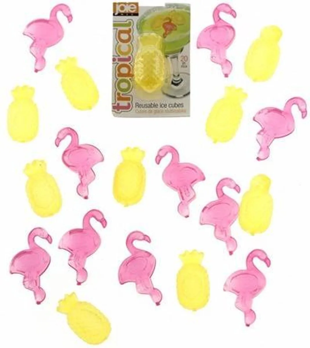 Joie Tropical IJsblokjes Set - 20 Stuks - Flamingo & Ananas