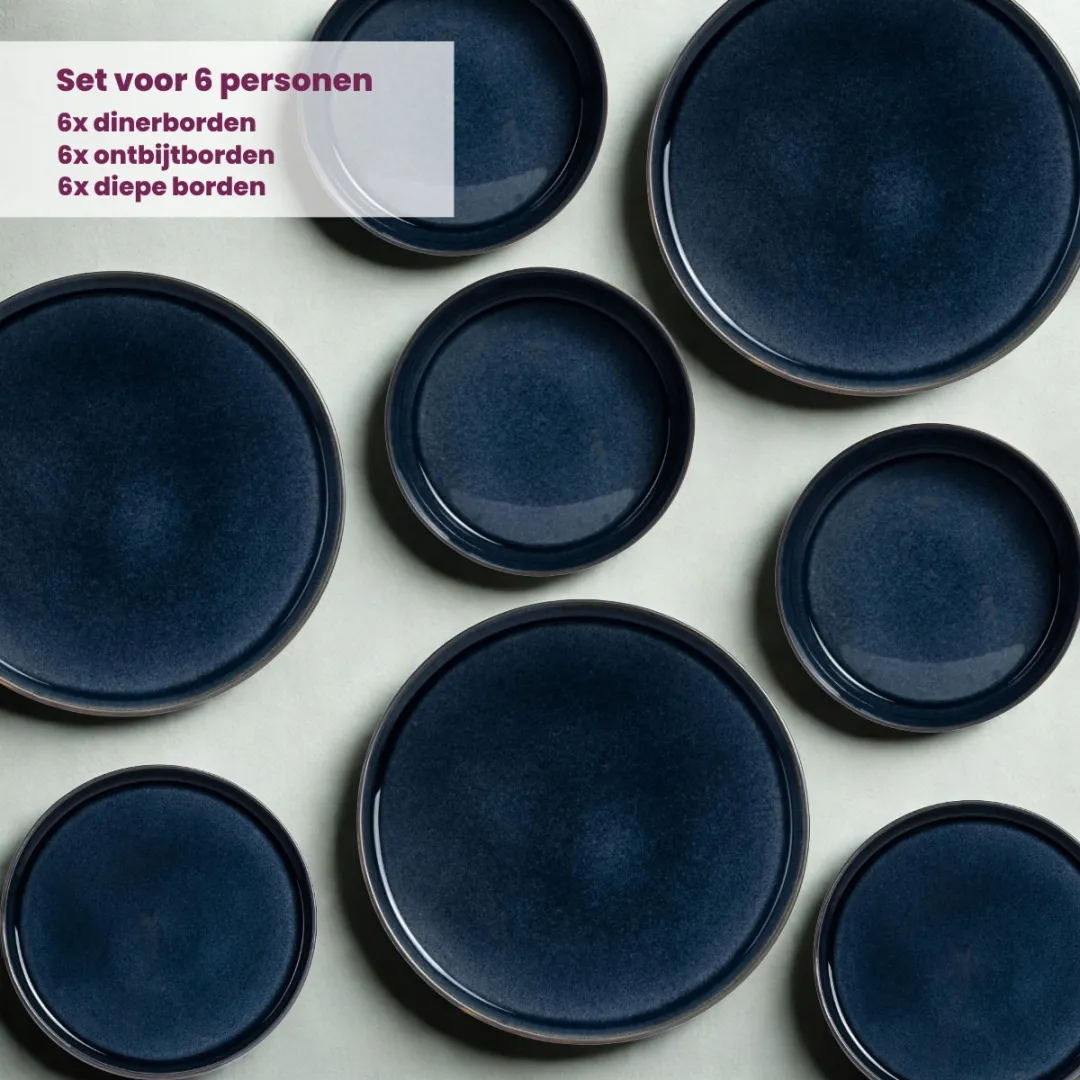 Cosy&Trendy Quintana Serviesset 18-delig - Blauw