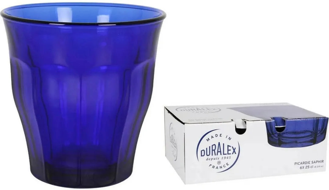 Duralex Picardie Glazen 25cl - Blauw - 6 Stuks