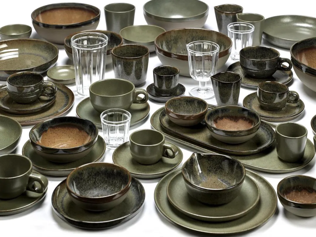 Serax Sergio Herman Surface Espressokop + Schotel 13cm - Indi Grijs - 4 Stuks