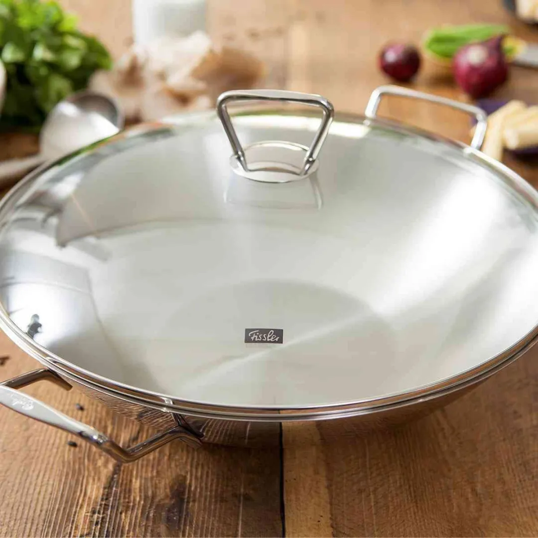 Fissler Kunming Wok 36cm - Glasdeksel - Zilver