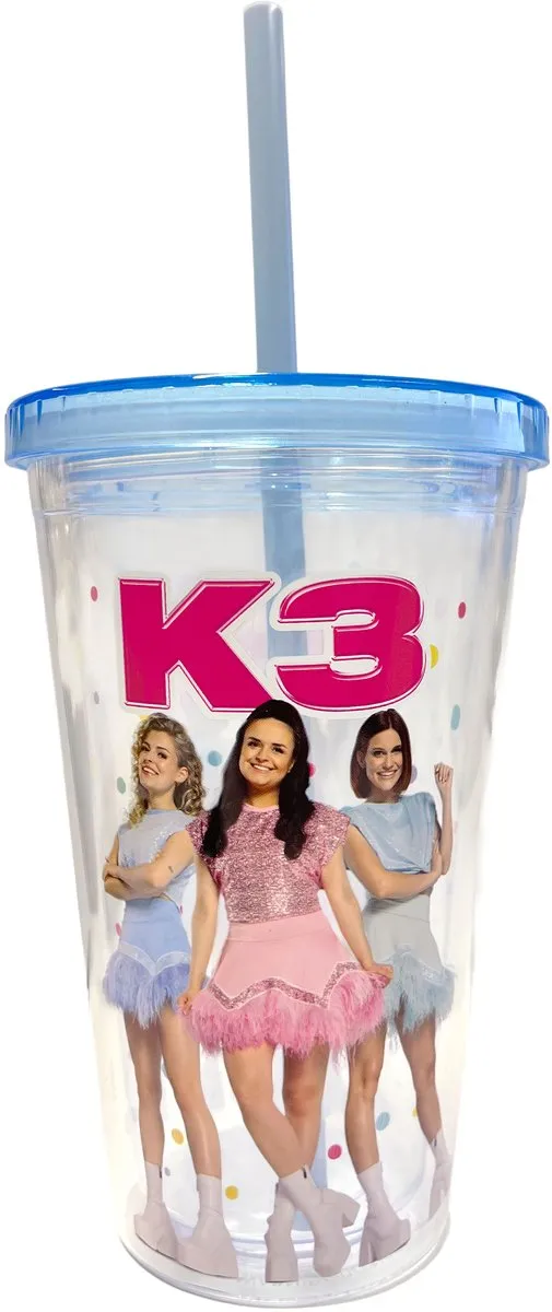 K3 Confetti Drinkbeker met Rietje