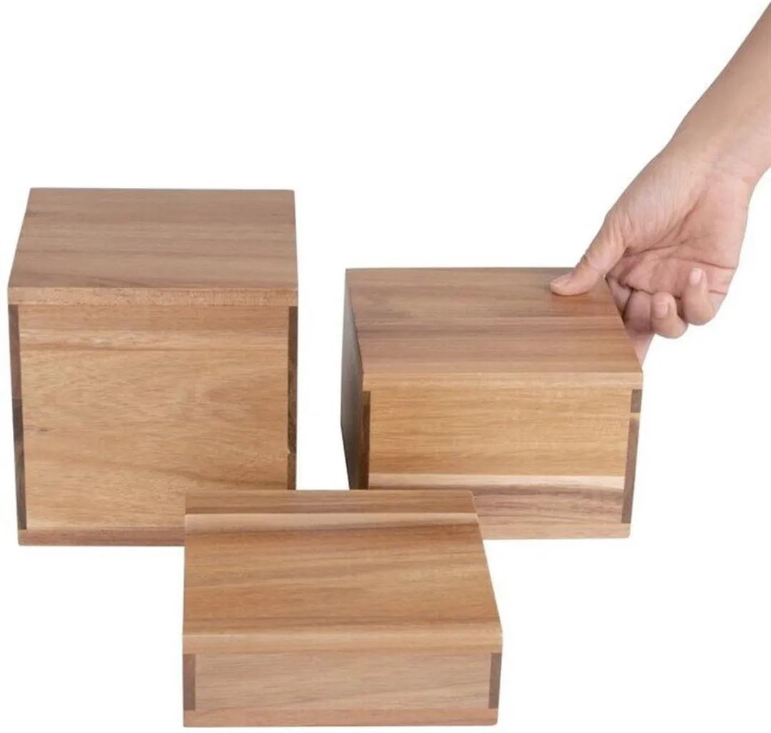 Olympia DF875 Acaciahouten Buffetverhogers - 3 Stuks