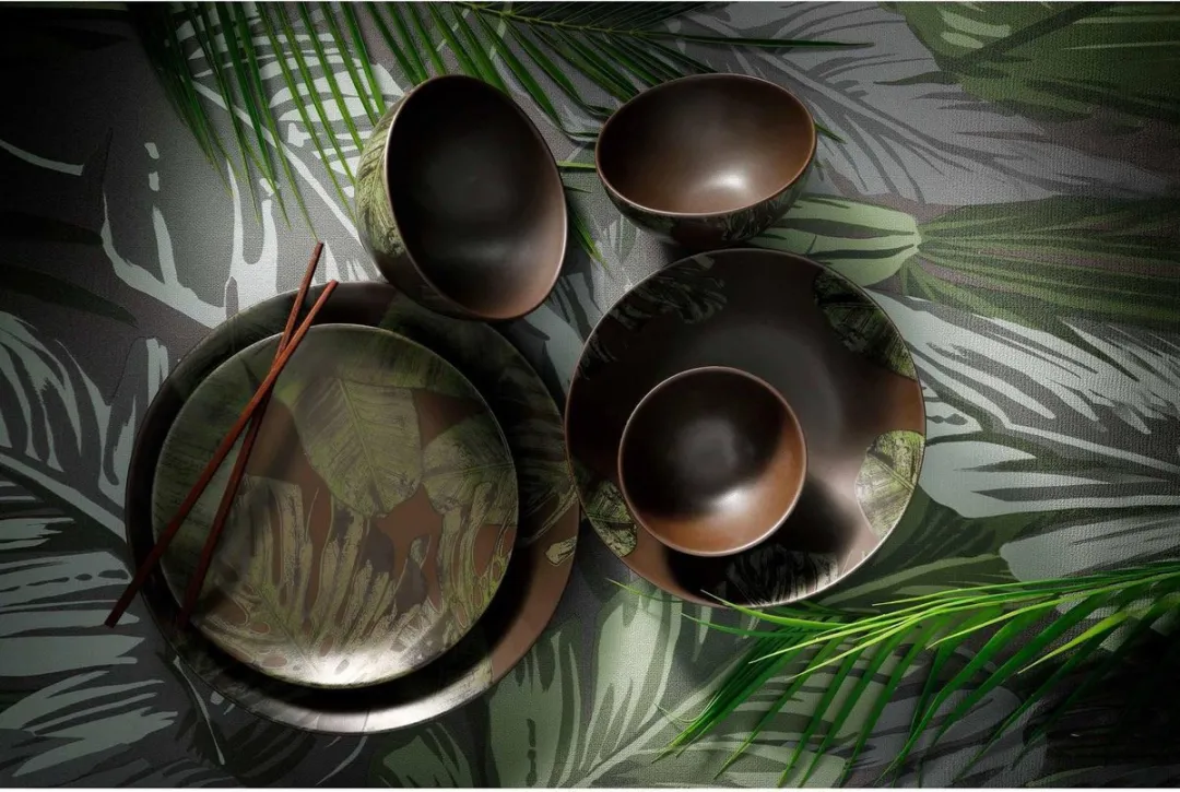 Palmer Schaal Jungle Aurora 13cm - Groen Stoneware