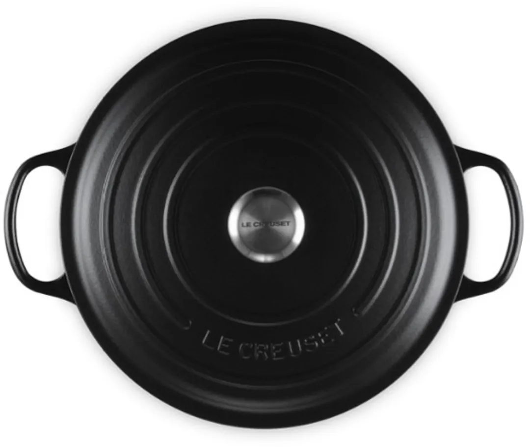 Le Creuset Lage Ronde Braadpan 30cm - Mat Zwart - afbeelding 6 van 6