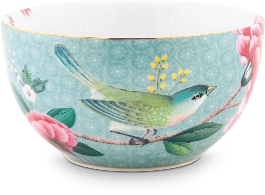 Pip Studio Bowl Blushing Birds Blauw 12cm