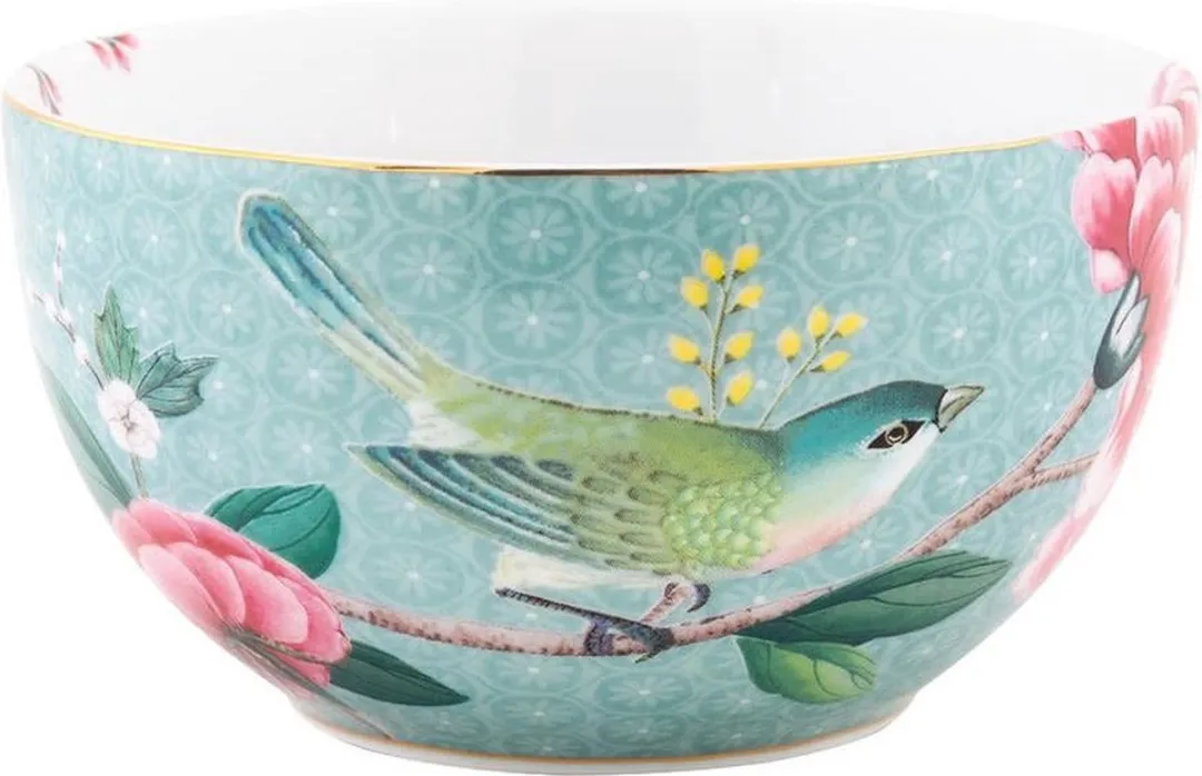 Pip Studio Bowl Blushing Birds Blauw 12cm
