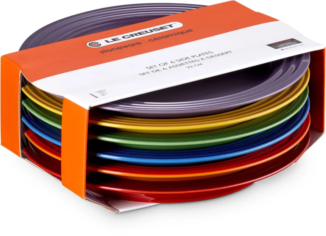 Le Creuset Vancouver Ontbijtborden 22cm - Regenboogkleuren - 6 Stuks