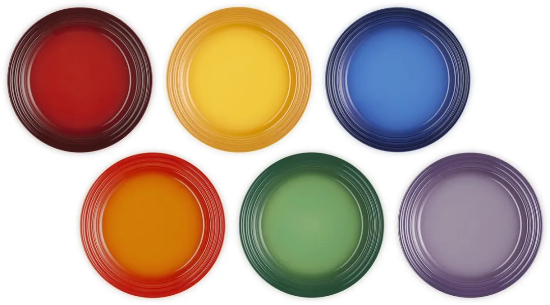 Le Creuset Vancouver Ontbijtborden 22cm - Regenboogkleuren - 6 Stuks
