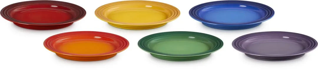 Le Creuset Vancouver Ontbijtborden 22cm - Regenboogkleuren - 6 Stuks