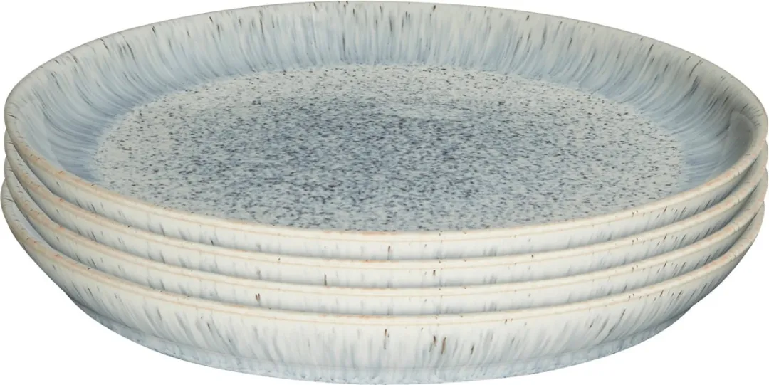 Denby Halo Speckle Coupe Dinerbord Set - 4x Ø26cm