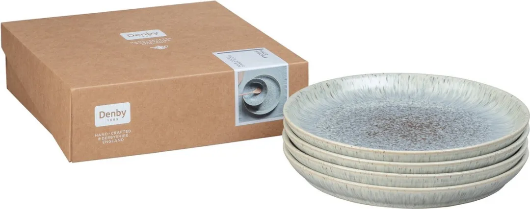 Denby Halo Speckle Coupe Dinerbord Set - 4x Ø26cm