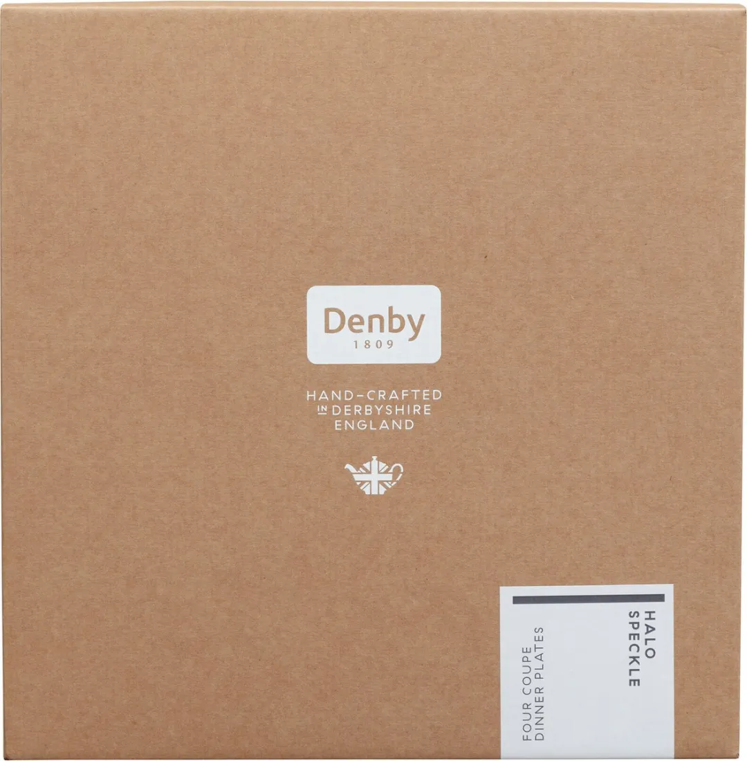 Denby Halo Speckle Coupe Dinerbord Set - 4x Ø26cm