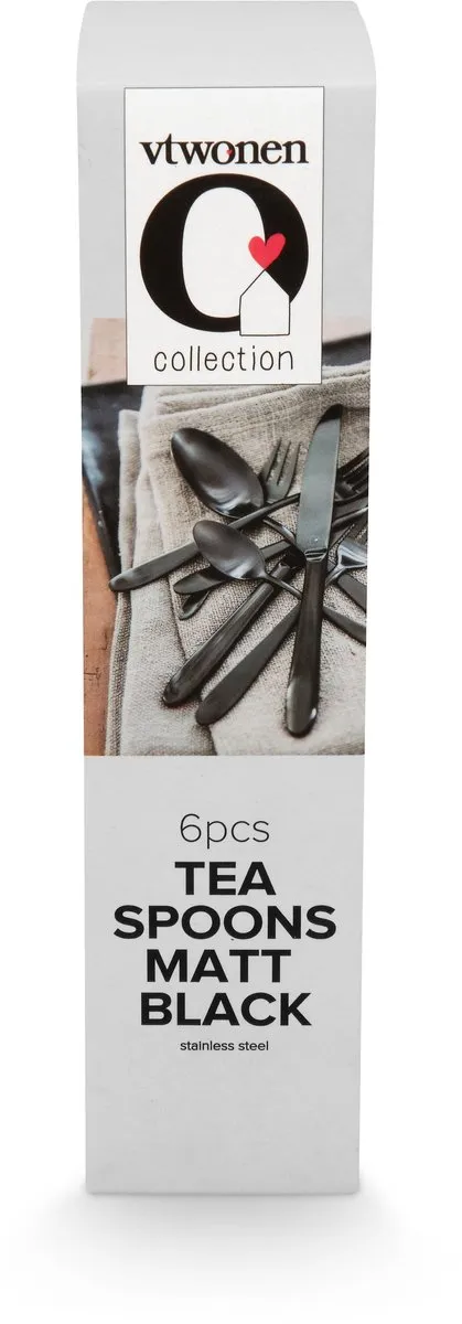 vtwonen Basic Theelepels Set 6-delig - RVS Zwart