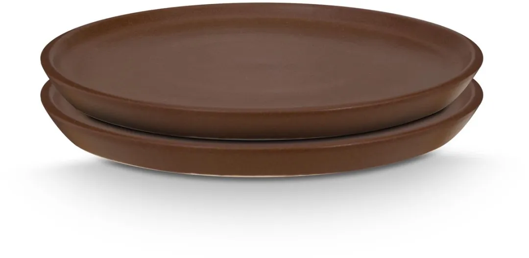 vtwonen Ontbijtborden 23cm - Bruin - Keramiek - 2 Stuks