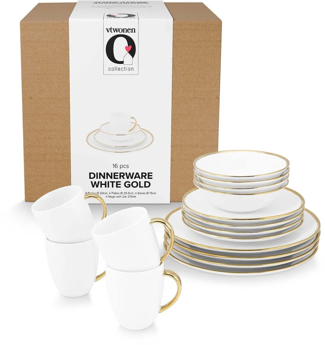 vtwonen Basic 52.020.002 Serviesset - 16-delig Wit Porselein - afbeelding 6 van 6