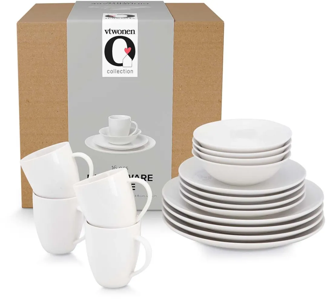 vtwonen Basic 52.020.002 Serviesset - 16-delig Wit Porselein