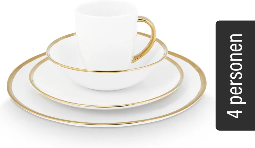 vtwonen Basic 52.020.002 Serviesset - 16-delig Wit Porselein