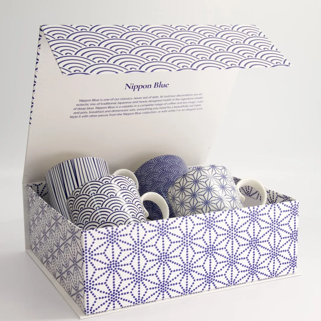 Tokyo Design Studio Nippon Blue Mokken - 4-delig 340ml