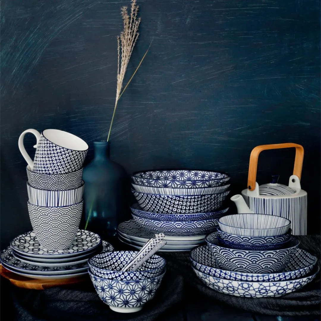 Tokyo Design Studio Nippon Blue Mokken - 4-delig 340ml