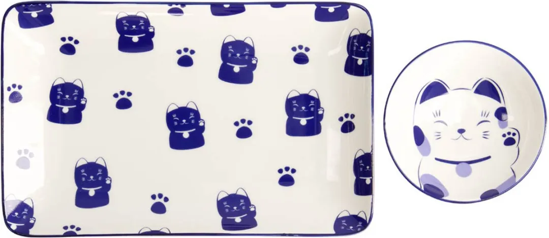 Tokyo Design Studio Maneko Blauw Sushi Set 6-delig - 2 Personen