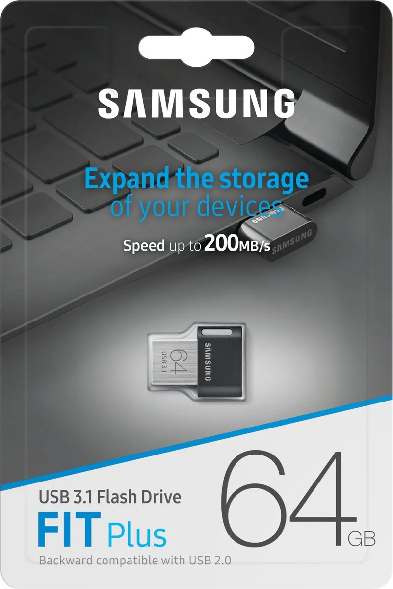 Samsung FIT Plus MUF-64AB/APC USB-stick 64GB - Zwart